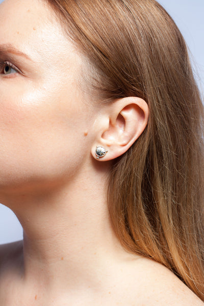 ABSTRACT earrings with gold decor