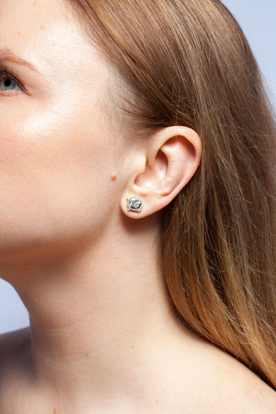 ABSTRACT earrings with gold decor