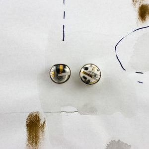 Graphic mismatched silver earrings ABSTRACT