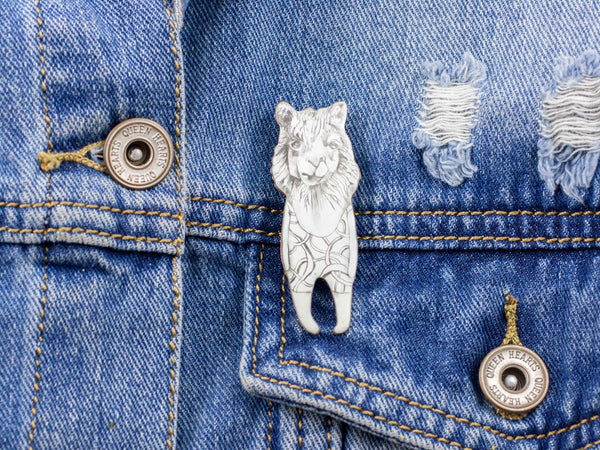 Enamel brooch Llama with a swimming suit - Aiste Jewelry