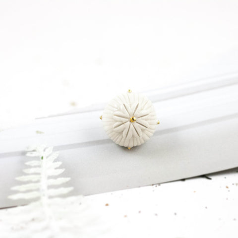 0 White nature inspired form brooch - Aiste Jewelry
