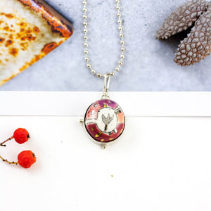 0 BON BON dark red pendant with a flower - Aiste Jewelry