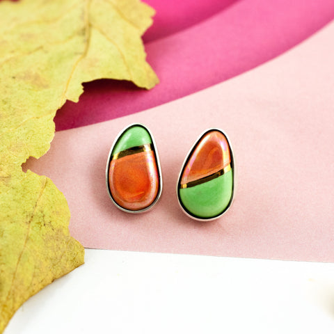 Silver earrings in bright colors - Aiste Jewelry