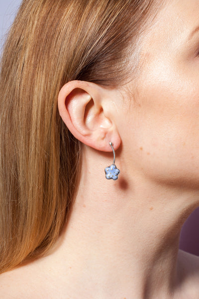 3X3 collection blue silver earrings - Aiste Jewelry