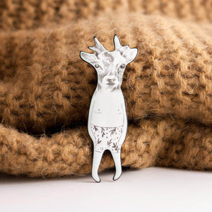 Enamel brooch Deer with swimming trunks - Aiste Jewelry